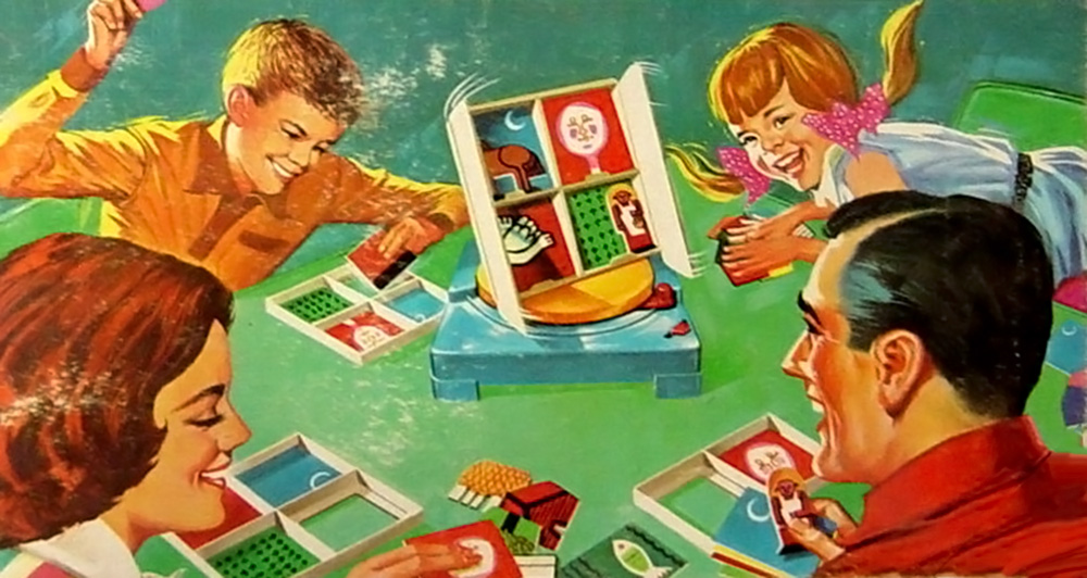 A family playing board games